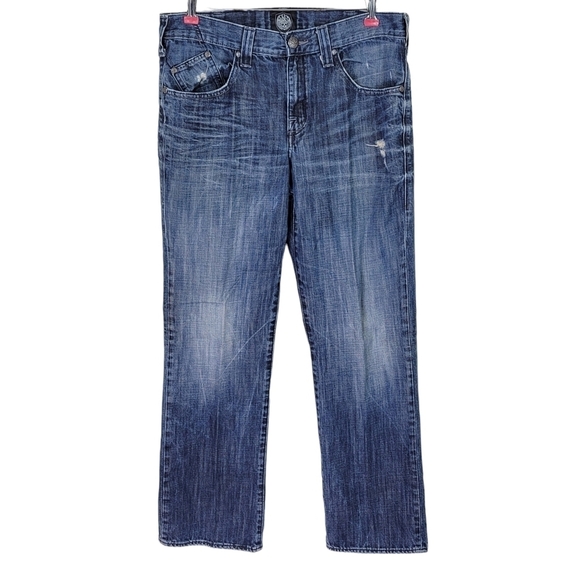 Rock & Republic Jeans Men Size 36 36X31 Relaxed Straight Leg Distressed Cotton - Picture 1 of 15